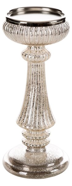 EUROFIRANY SKLENĚNÝ SVÍCEN 13B 11X25 CM STŘÍBRNÁ
