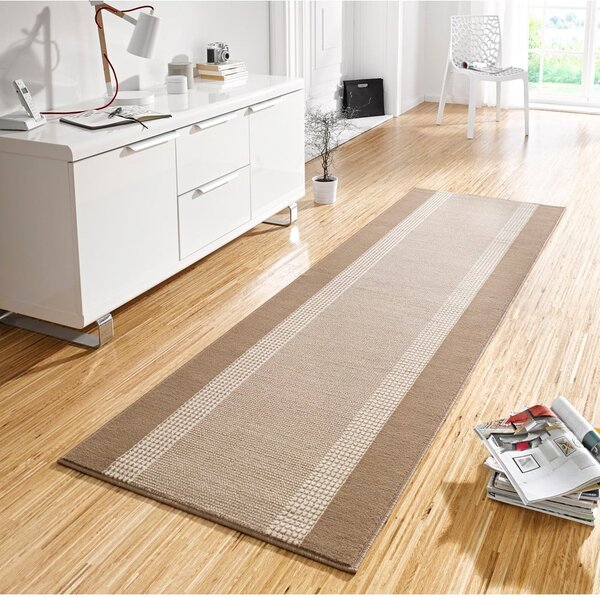 Béžovo-hnědý běhoun Hanse Home Basic, 80 x 300 cm