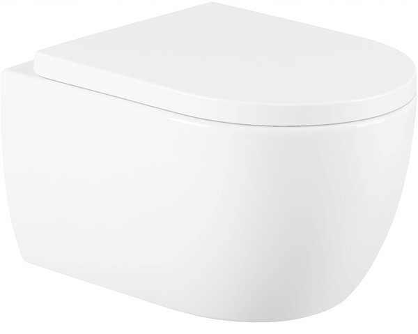 MEXEN - Carmen WC mísa Rimless, WC sedátko se zpomalovacím mechanismem, široký, duroplast - bílá - 30880200