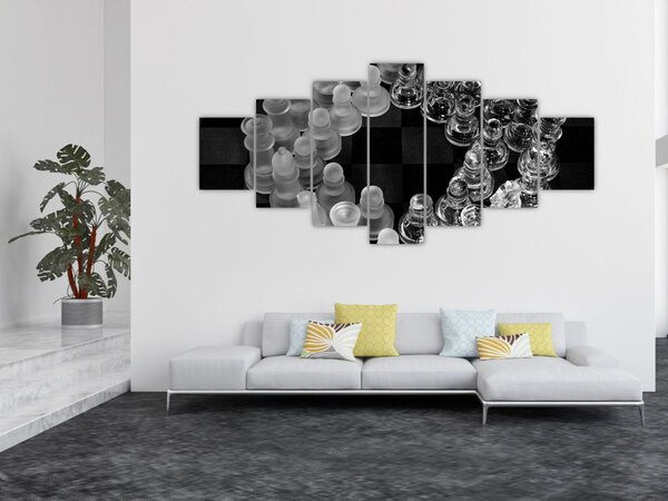 Obraz - černobílé šachy (210x100 cm)