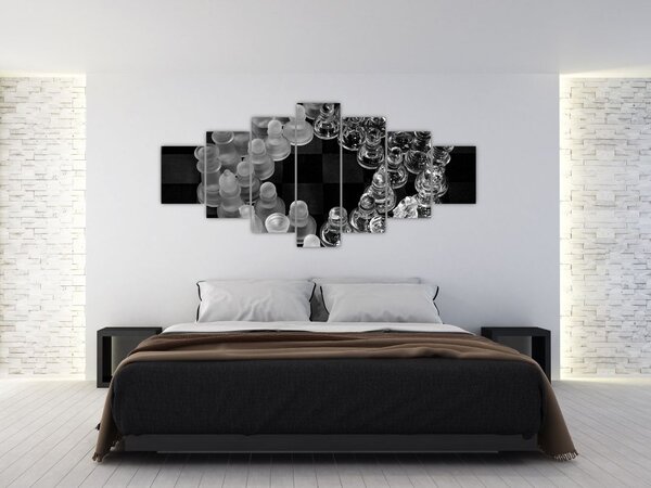 Obraz - černobílé šachy (210x100 cm)