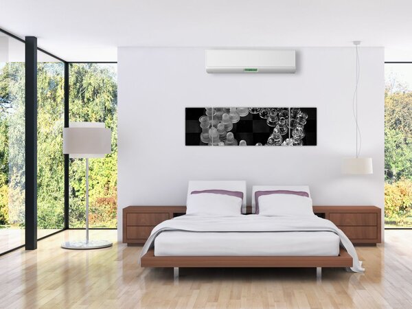 Obraz - černobílé šachy (170x50 cm)