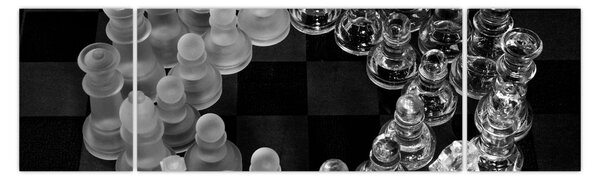 Obraz - černobílé šachy (170x50 cm)