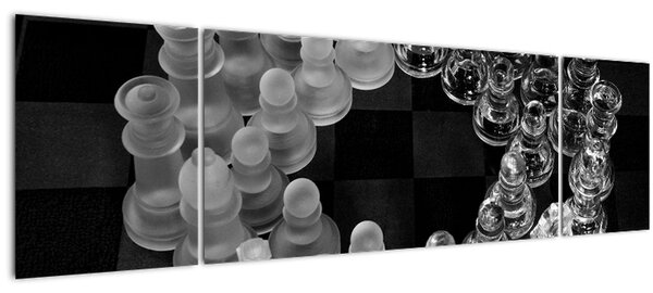 Obraz - černobílé šachy (170x50 cm)