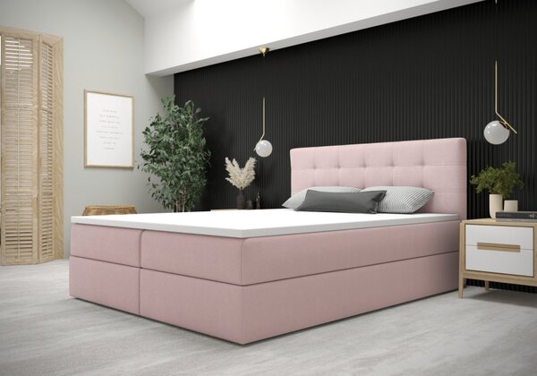 Moderní postel s úložným prostorem 140x200 STIG 5 - růžová