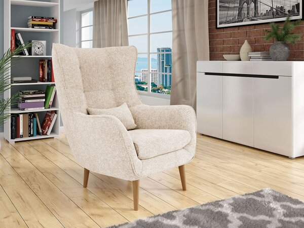 Designové křeslo ušák LEVI - béžové