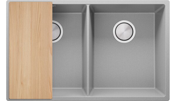 Kuchyňský granitový dvoukomorový dřez bez odkapávače s velkými komorami XXL Londýn 80 Twin Slim