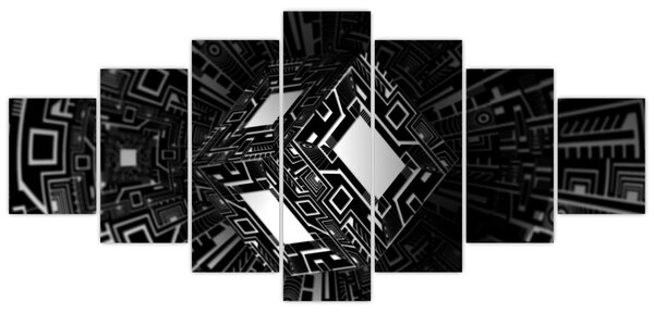 Obraz abstraktní krychle (210x100 cm)