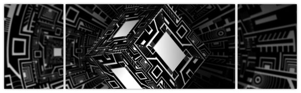 Obraz abstraktní krychle (170x50 cm)