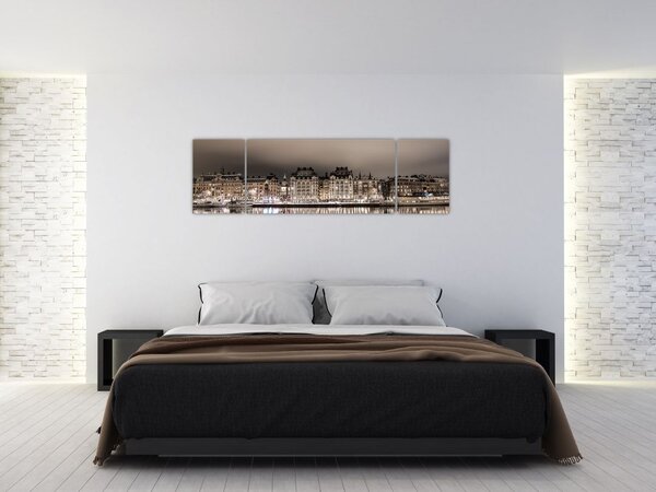 Obraz města v šeru (170x50 cm)