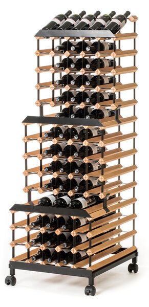RAXI - český výrobek Pojízdný stojan na víno RAXI s kapacitou 90 lahví