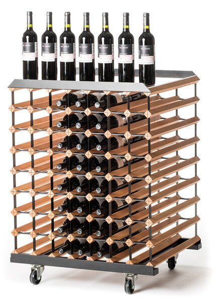 RAXI - český výrobek Pojízdný stojan na víno RAXI s kapacitou 112 lahví