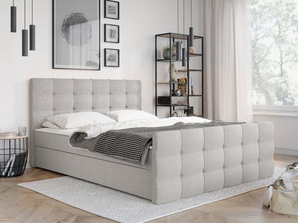 Americká manželská postel 160x200 RANON 2 - světlá šedá + topper ZDARMA
