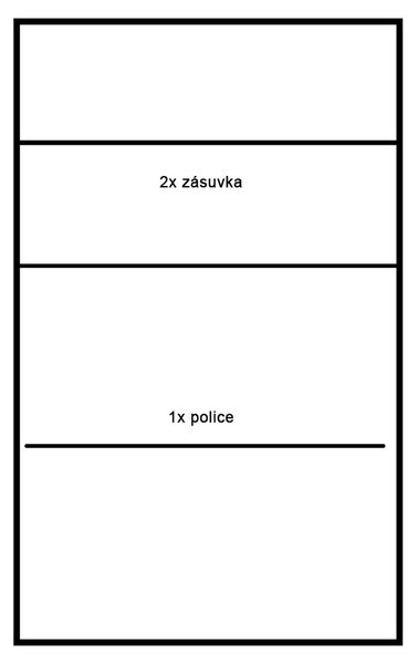 INDIANAPOLIS k | komoda I-6 s policí a zásuvkami | 76 cm | kraft bílý