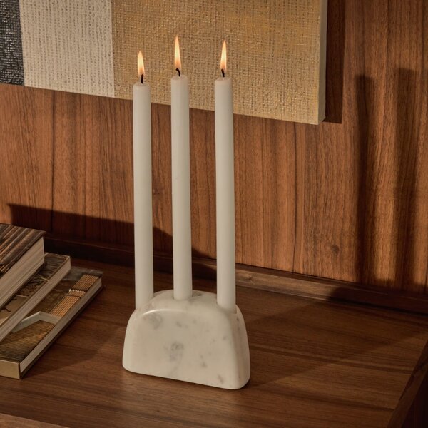 -30 % Dny Marianne - Bílý mramorový svícen Kave Home Signe 15 cm