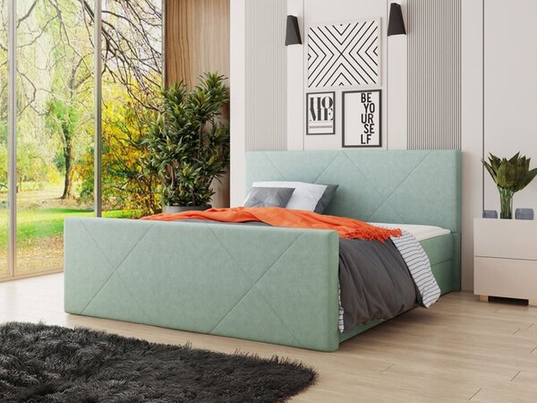 Americká postel s úložným prostorem 180x200 RANON 4 - tyrkysová + topper ZDARMA