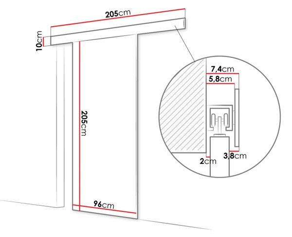 Posuvné dveře SKULEN 1 - 90 cm, bílé