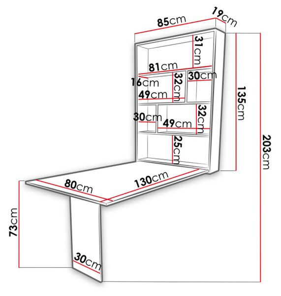 Moderní sklápěcí jídelní stůl OMBO - beton / černý