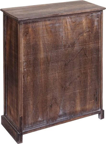 Komoda HWC-H21, skříňová komoda, zásuvka s košem z masivního dřeva 80x60x30cm shabby brown