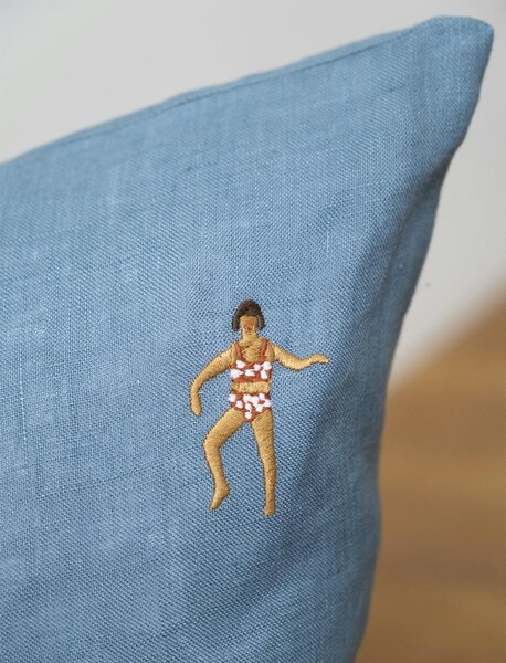 Fine Little Day Povlak na polštář Swimmers Blue 50 x 50 cm FLD232