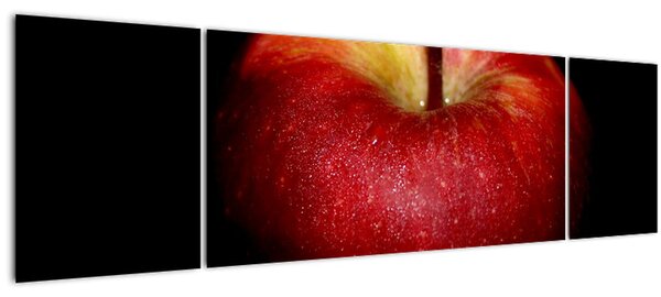 Obraz jablka na černém pozadí (170x50 cm)