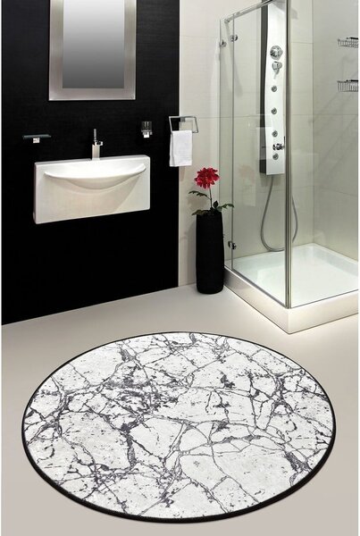 Černo-bílá koupelnová předložka Foutastic Marble Circle, ø 100 cm