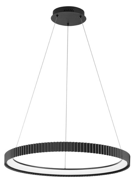 Luce Ambiente Design LED závěsné světlo Niike, černé, Ø 70 cm, kov,, Černá, Obývací pokoj / jídelna, kov, Moderní