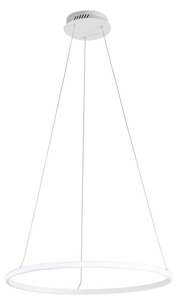 Luce Ambiente Design Závěsné LED světlo Axis, Ø 60 cm, bílé, kov,, Bílá / opál, Obývací pokoj / jídelna, kov, Moderní