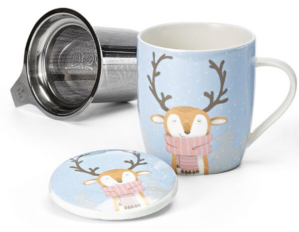 Reindeer Hrnek na čaj s nerezovým sítkem