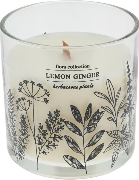 Vonná svíčka Flora Collection, Lemon Ginger, 10 x 10 cm