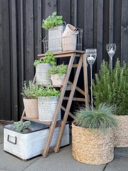 3ks plechový zinkový antik obal na květináč Planters - Ø 21*22/Ø 17*20 / Ø 13*18cm - Chic Antique