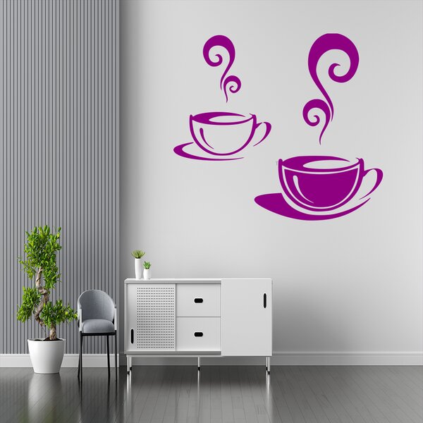 Živá Zeď Samolepka Bílá a černá káva Barva: černá