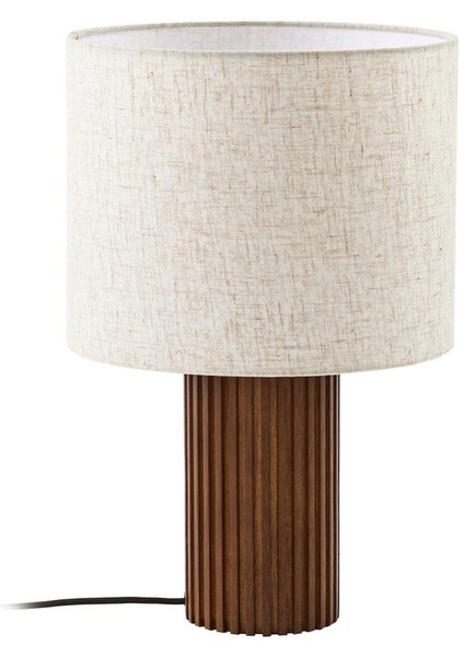 Stolní lampa Lindby, Kimiko, Dřevo, Obývací pokoj, Tkanina / Textil, Skandinávský