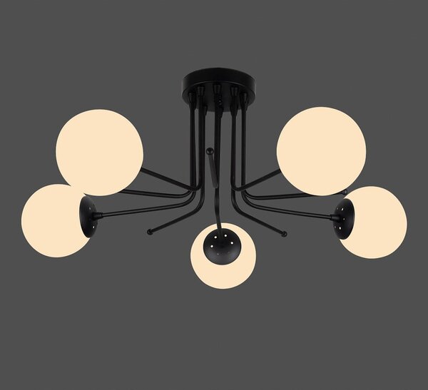 Černé stropní svítidlo Squid Lighting Star, výška 34 cm
