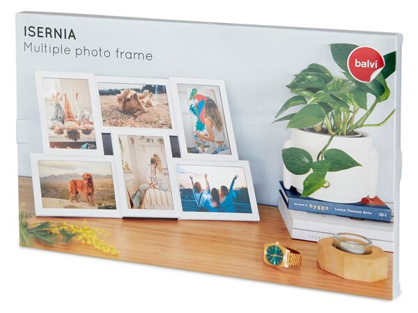 Bílý nástěnný fotorámeček na 6 fotografií Balvi Isernia