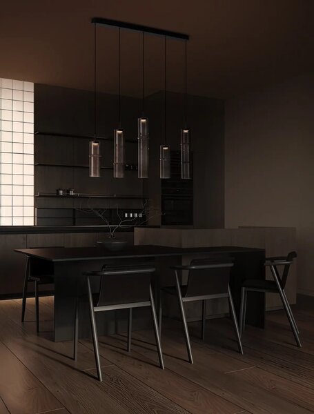 Designový lustr Sano 5 line Smoky