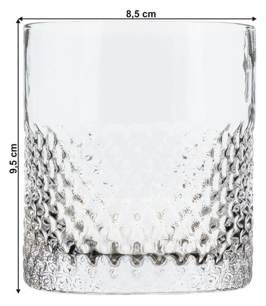 KONDELA Sklenice na whisky/vodu, set 6 ks, 200 ml, čirá, AVEIRO TYP 1