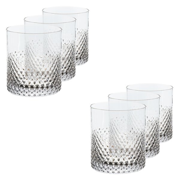 KONDELA Sklenice na whisky/vodu, set 6 ks, 200 ml, čirá, AVEIRO TYP 1