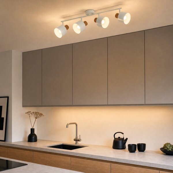 Stropní Lampa Lindby, Lenja, stmívatelné, Béžová, Obývací pokoj, Kov, Moderní