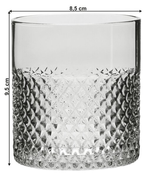 KONDELA Sklenice na vodu, set 6 ks, 200 ml, kouřová, AVEIRO TYP 1
