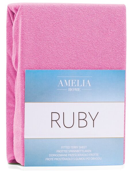 Restilo Froté prostěradlo s gumou AmeliaHome Ruby růžové, velikost 160-180x200