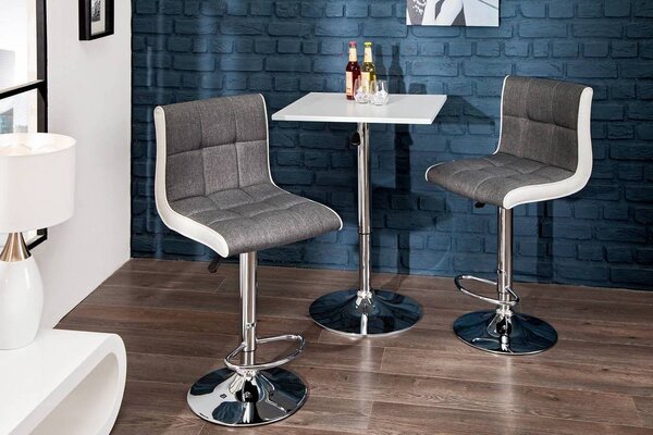 Designová barová židle Modern šedobílá