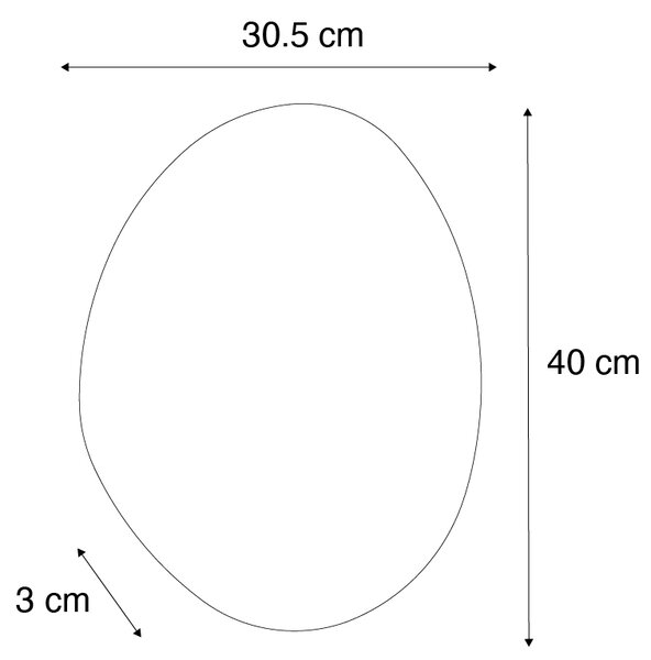 Designové koupelnové zrcadlo 40 cm vč. LED IP44 - Biba