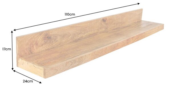 Designová nástěnná police Elegant 110 cm mango
