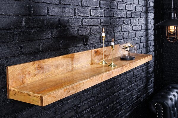 Designová nástěnná police Elegant 110 cm mango
