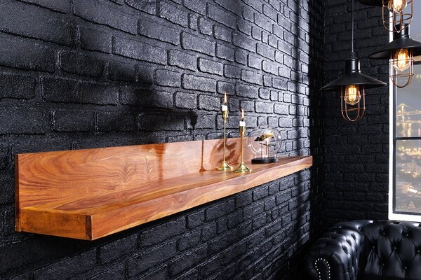 Designová nástěnná police Elegant 110 cm Sheesham