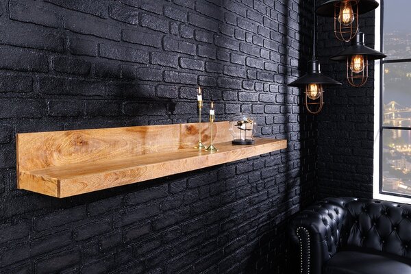 Designová nástěnná police Elegant 110 cm mango