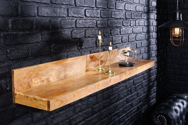 Designová nástěnná police Elegant 80 cm mango