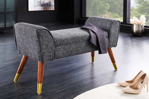 Designová lavice Dafina 90 cm antracitová