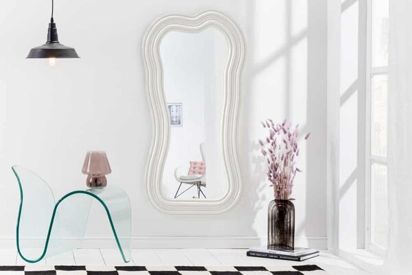 Designové nástěnné zrcadlo Mahealani 100 cm bílé